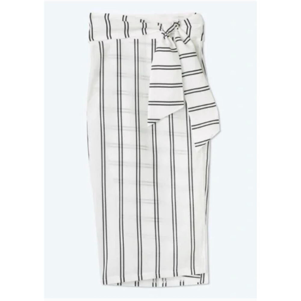 Summersalt Womens XL 1X 2X Easy Breezy Voile Sarong Cover White w/Black Stripes